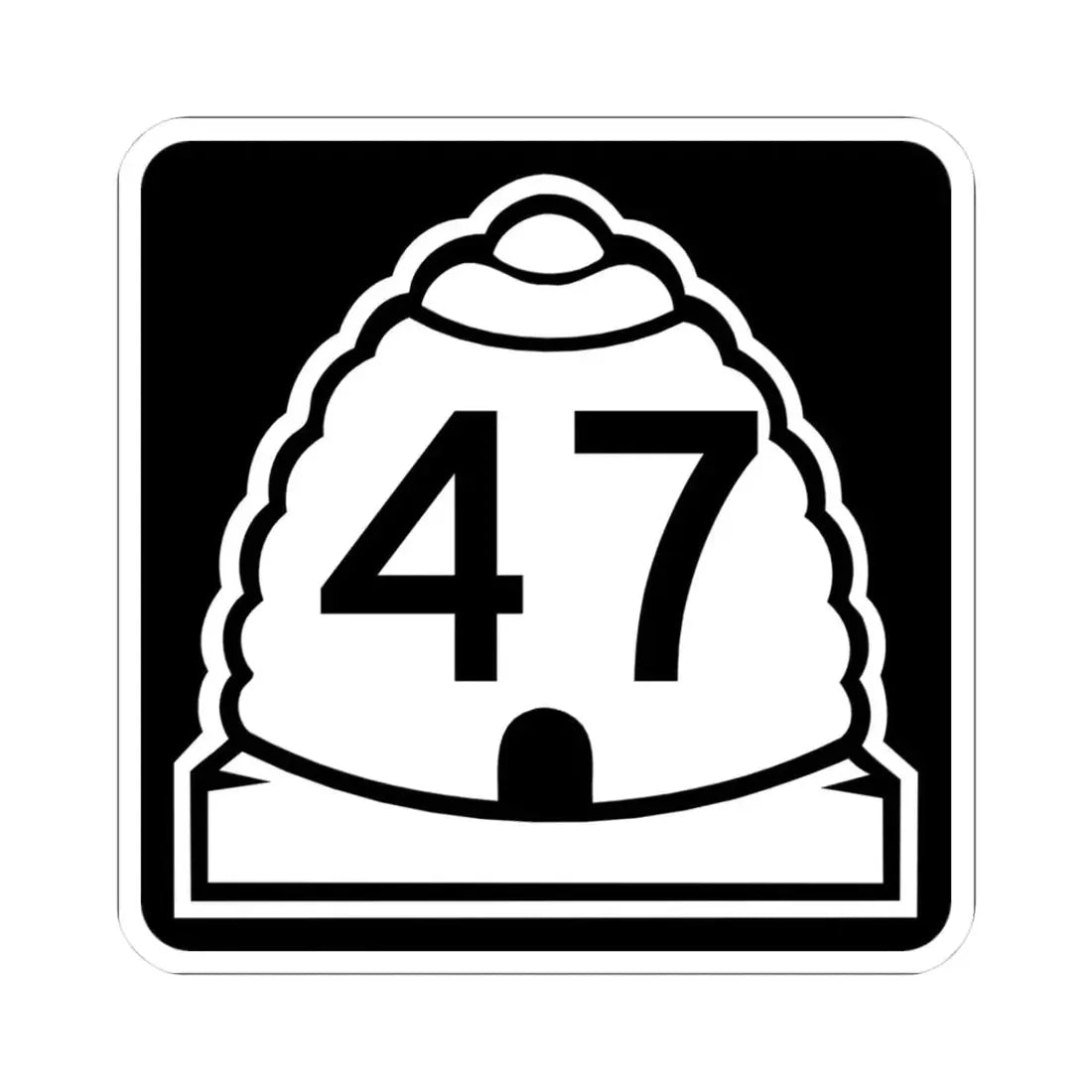 Utah 47 (Utah) (Road Sign) STICKER Vinyl Kiss-Cut Decal 3 Inch White - The Sticker Space