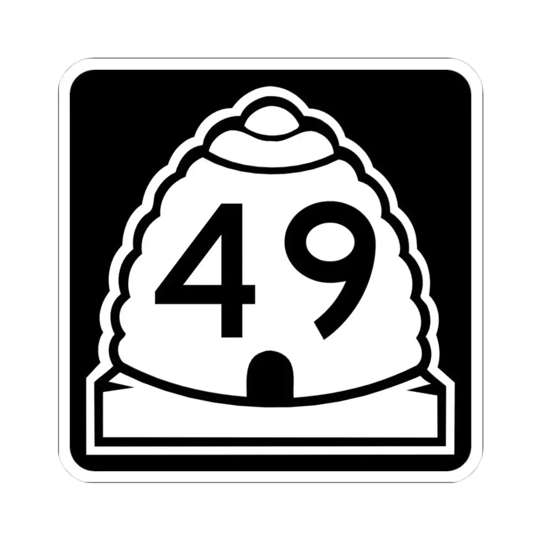Utah 49 (Utah) (Road Sign) STICKER Vinyl Kiss-Cut Decal 3 Inch White - The Sticker Space
