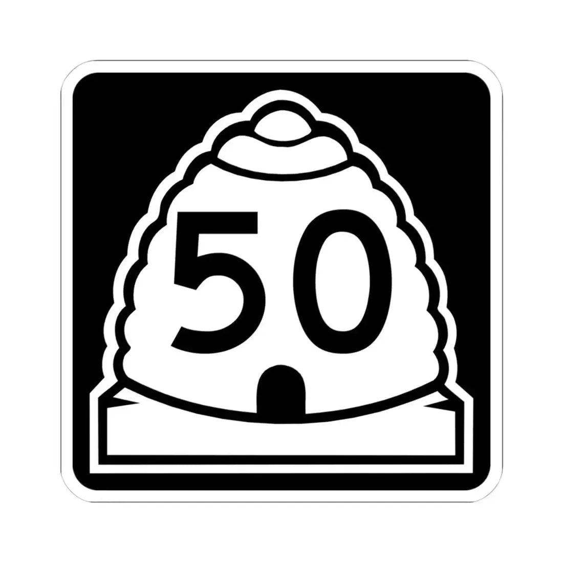 Utah 50 (Utah) (Road Sign) STICKER Vinyl Kiss-Cut Decal 4 Inch White - The Sticker Space
