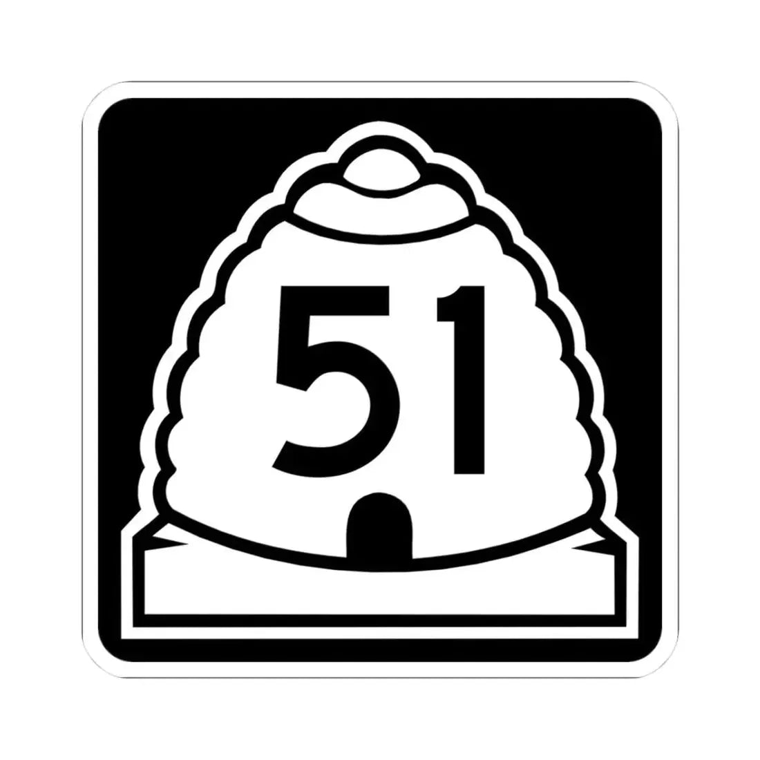 Utah 51 (Utah) (Road Sign) STICKER Vinyl Kiss-Cut Decal 3 Inch White - The Sticker Space