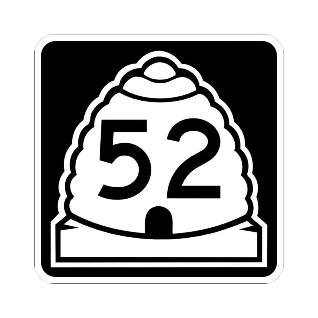 Utah 52 (Utah) (Road Sign) STICKER Vinyl Kiss-Cut Decal 3 Inch White - The Sticker Space