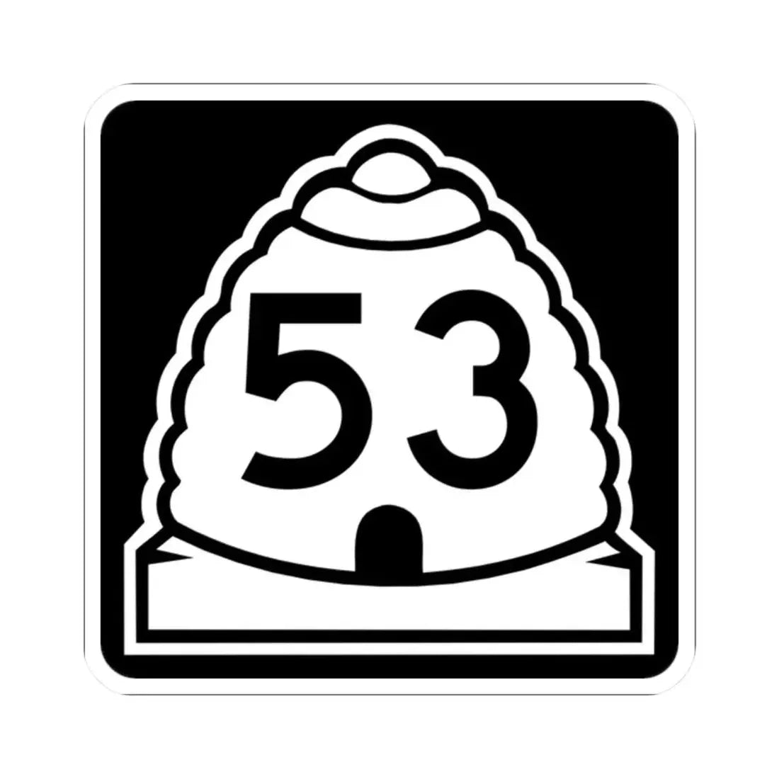 Utah 53 (Utah) (Road Sign) STICKER Vinyl Kiss-Cut Decal 2 Inch White - The Sticker Space