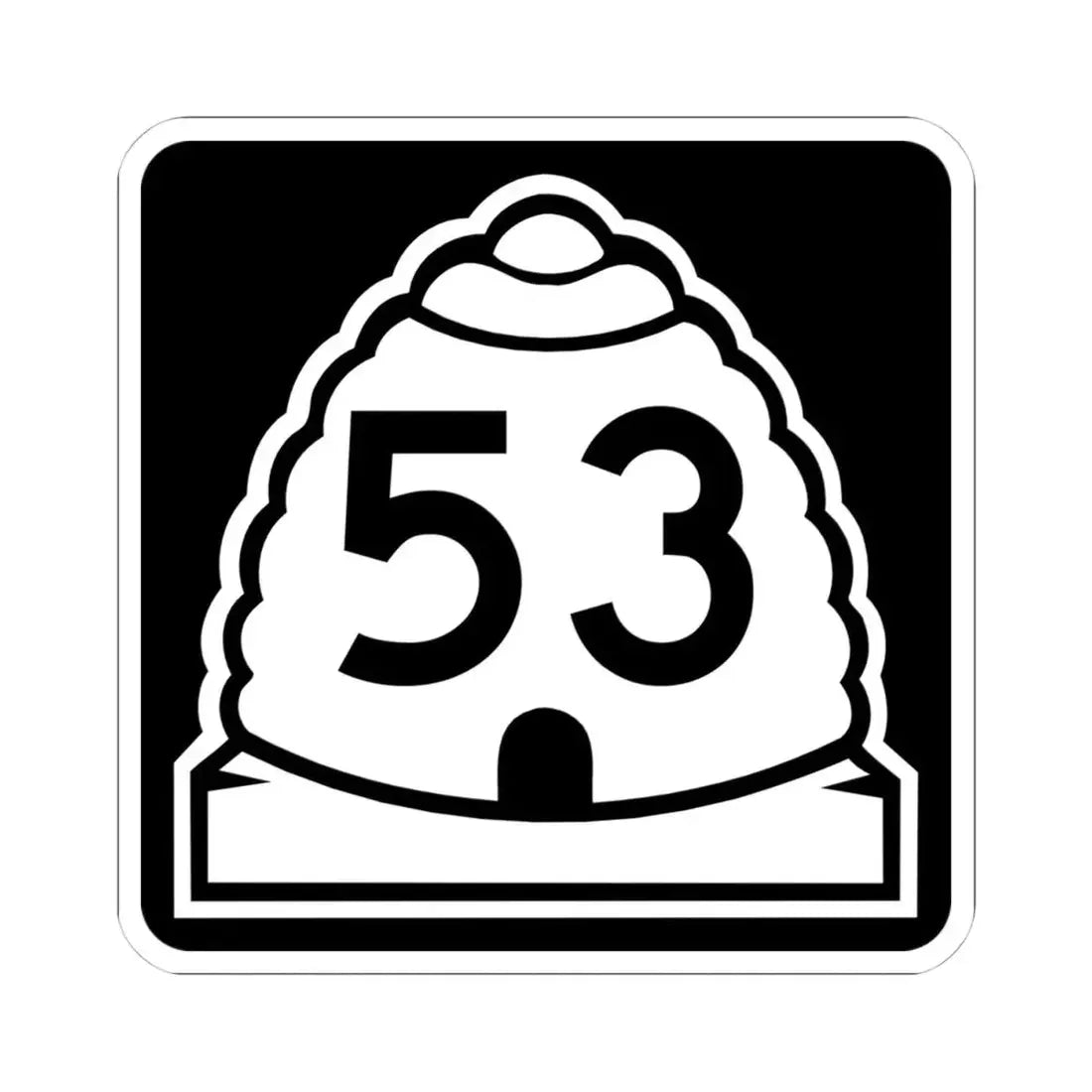 Utah 53 (Utah) (Road Sign) STICKER Vinyl Kiss-Cut Decal 4 Inch White - The Sticker Space
