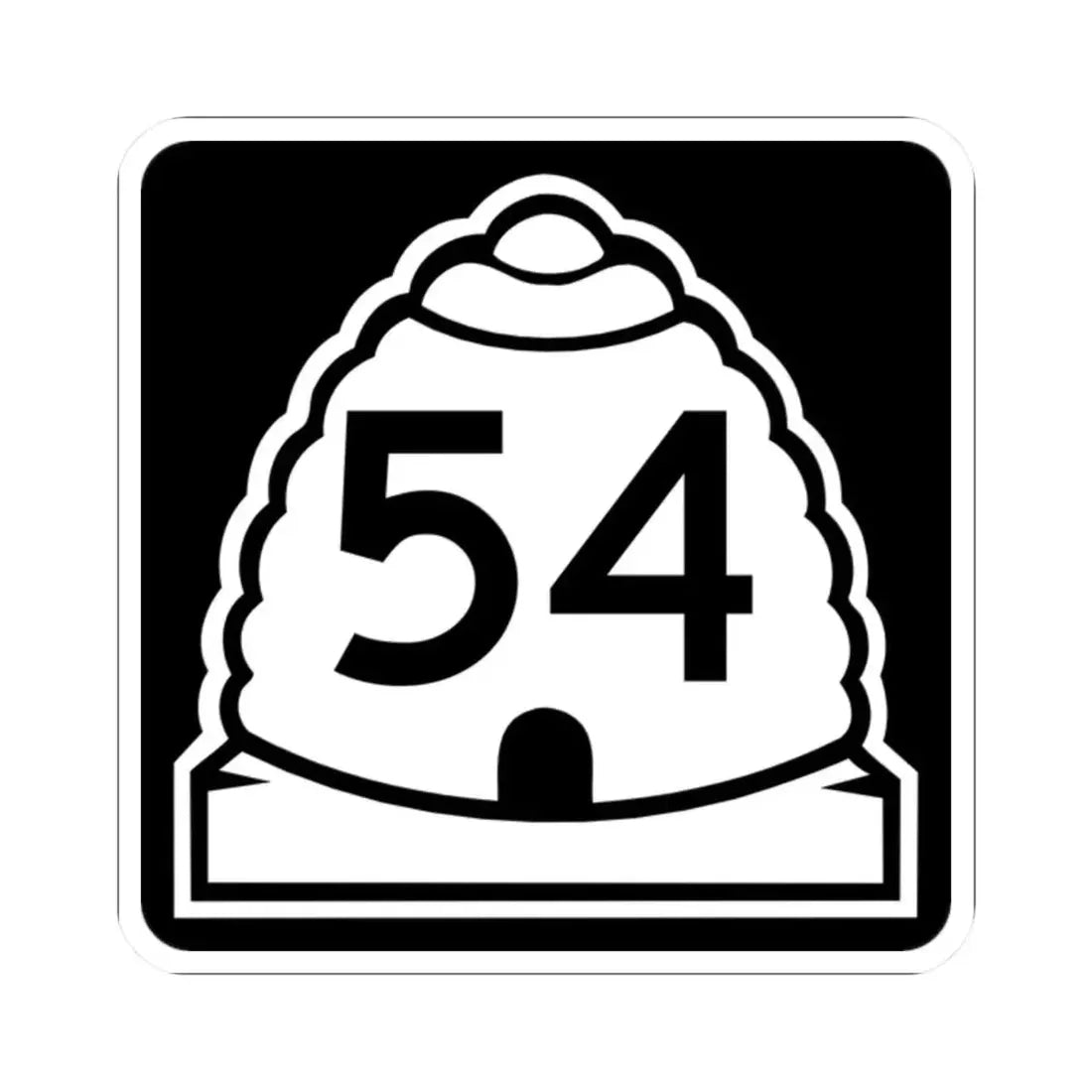Utah 54 (Utah) (Road Sign) STICKER Vinyl Kiss-Cut Decal 2 Inch White - The Sticker Space