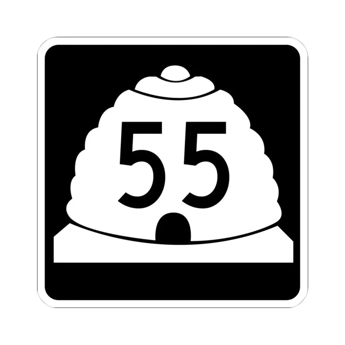 Utah 55 2 (Utah) (Road Sign) STICKER Vinyl Kiss-Cut Decal 4 Inch White - The Sticker Space