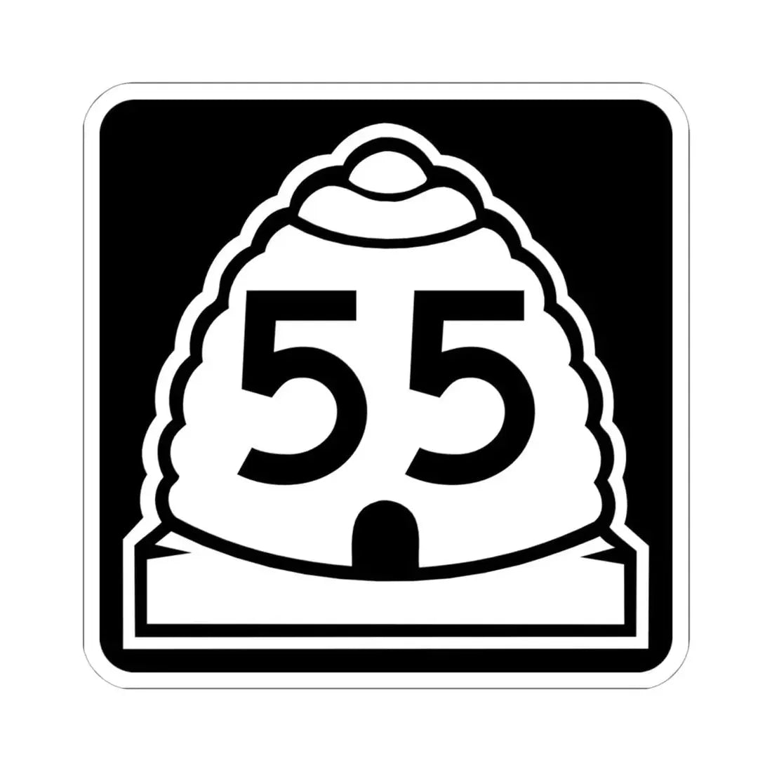 Utah 55 (Utah) (Road Sign) STICKER Vinyl Kiss-Cut Decal 6 Inch White - The Sticker Space