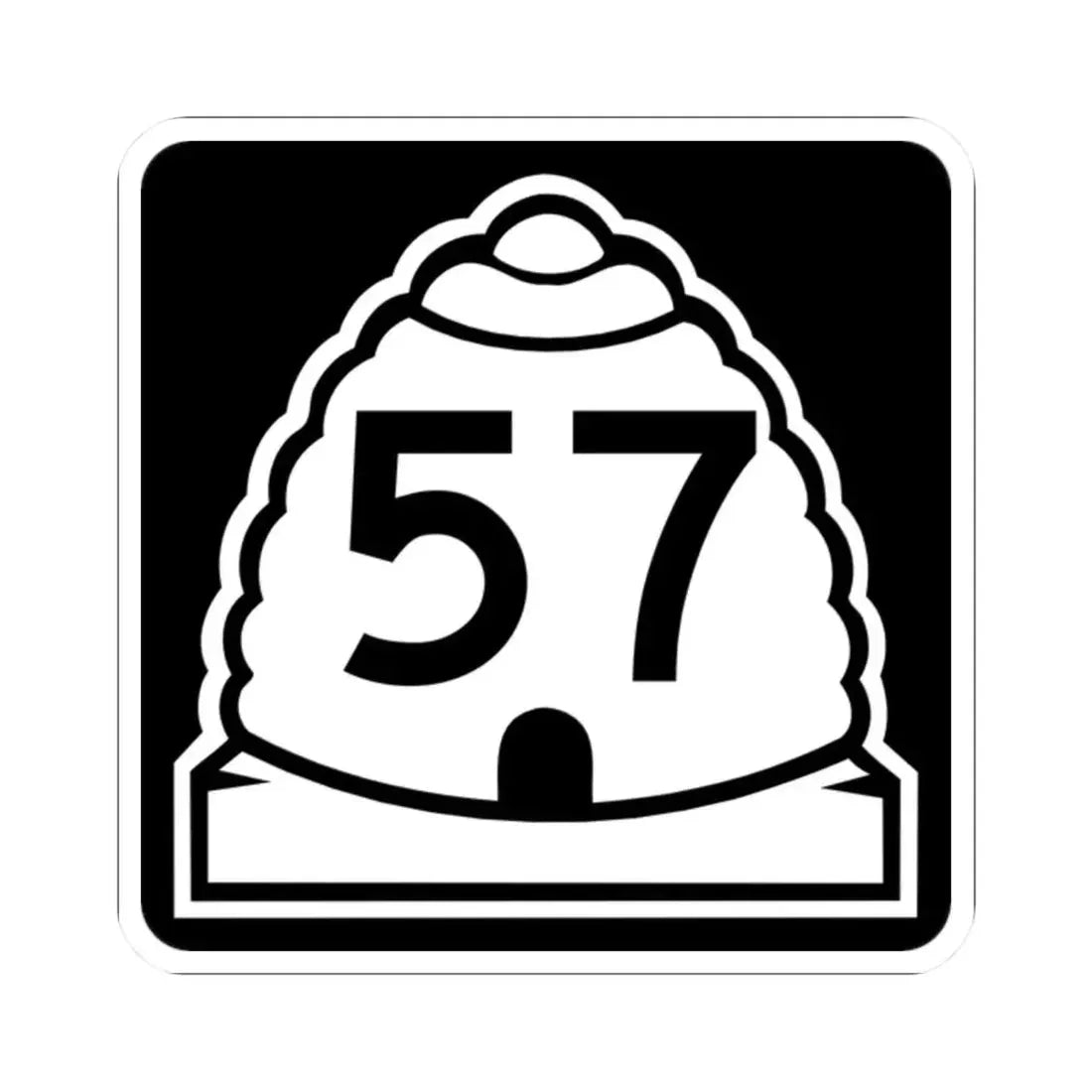 Utah 57 (Utah) (Road Sign) STICKER Vinyl Kiss-Cut Decal 2 Inch White - The Sticker Space