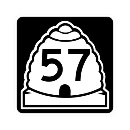 Utah 57 (Utah) (Road Sign) STICKER Vinyl Kiss-Cut Decal 2 Inch White - The Sticker Space