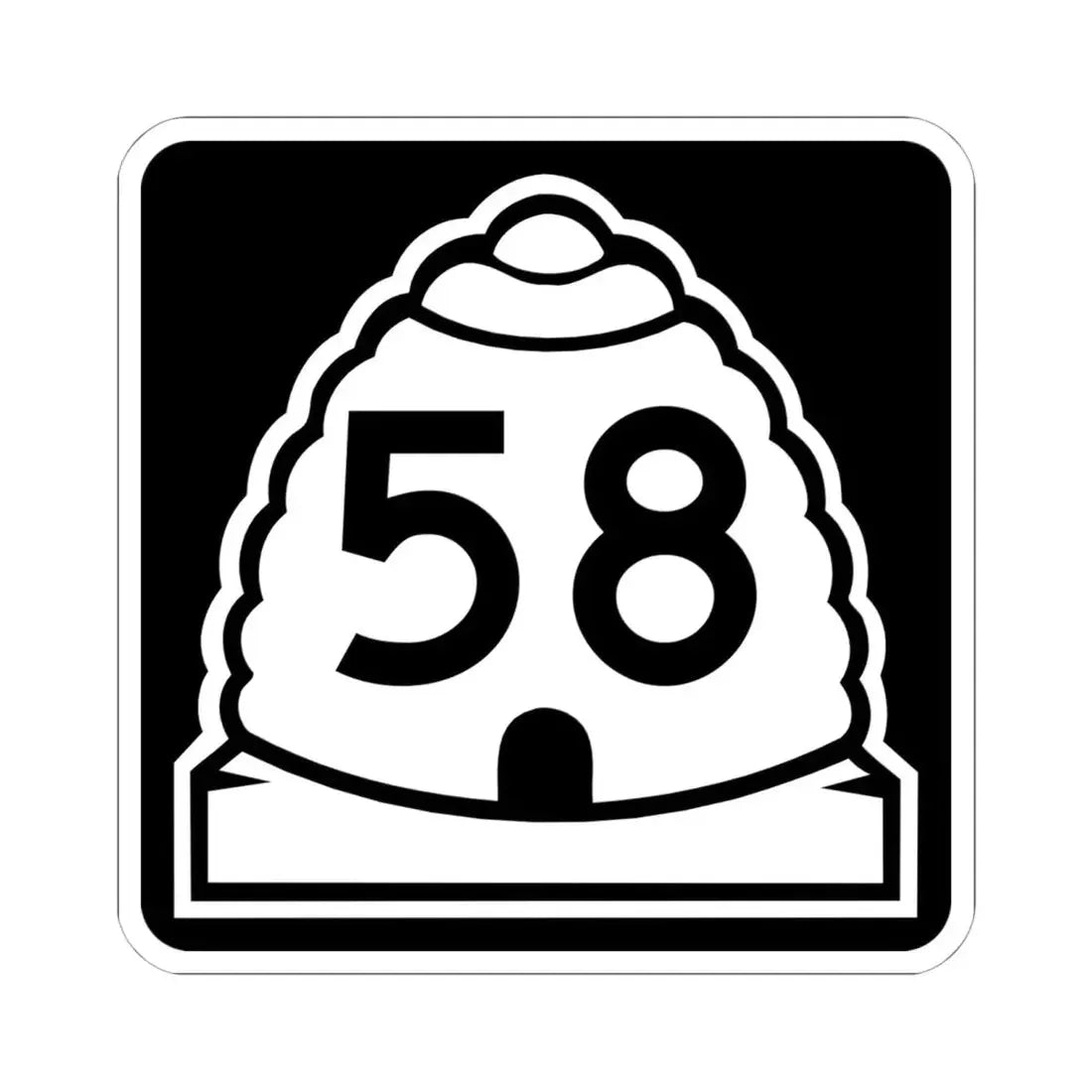 Utah 58 (Utah) (Road Sign) STICKER Vinyl Kiss-Cut Decal 6 Inch White - The Sticker Space