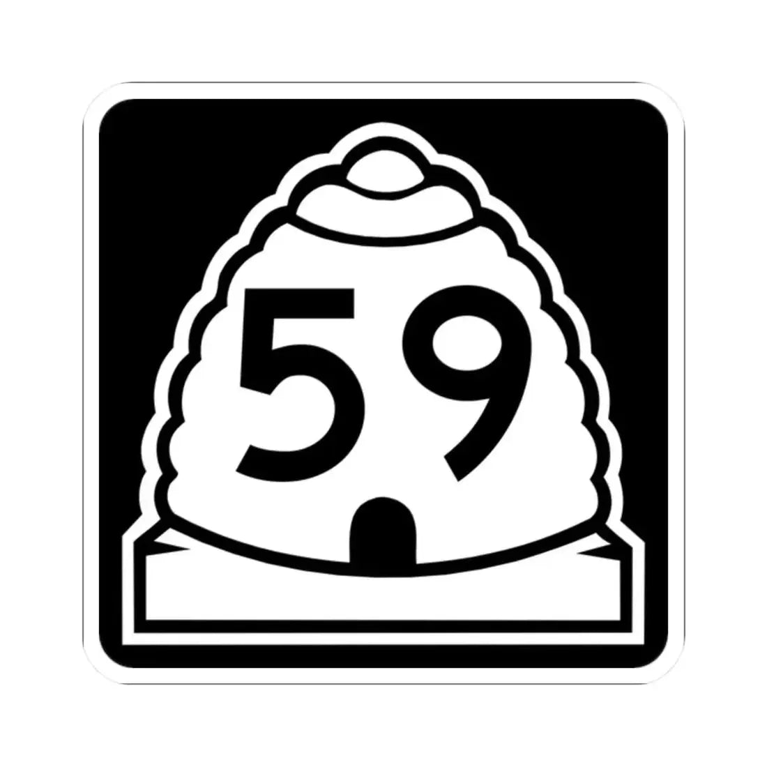 Utah 59 (Utah) (Road Sign) STICKER Vinyl Kiss-Cut Decal 2 Inch White - The Sticker Space