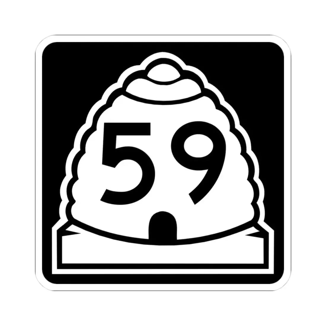 Utah 59 (Utah) (Road Sign) STICKER Vinyl Kiss-Cut Decal 3 Inch White - The Sticker Space