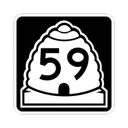 Utah 59 (Utah) (Road Sign) STICKER Vinyl Kiss-Cut Decal 6 Inch White - The Sticker Space