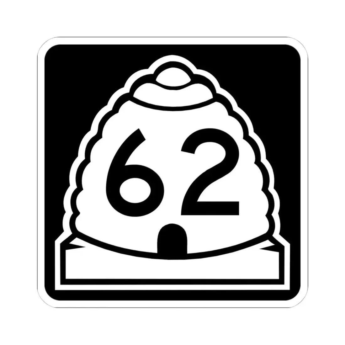 Utah 62 (Utah) (Road Sign) STICKER Vinyl Kiss-Cut Decal 4 Inch White - The Sticker Space