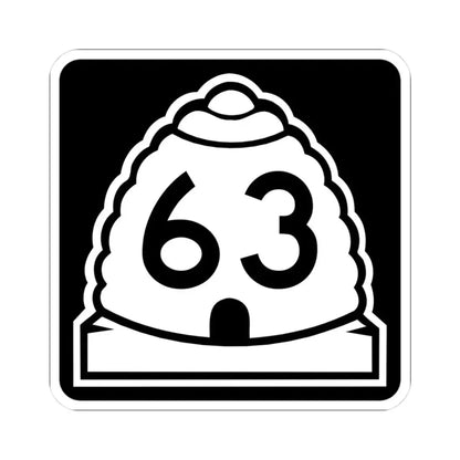 Utah 63 (Utah) (Road Sign) STICKER Vinyl Kiss-Cut Decal 3 Inch White - The Sticker Space