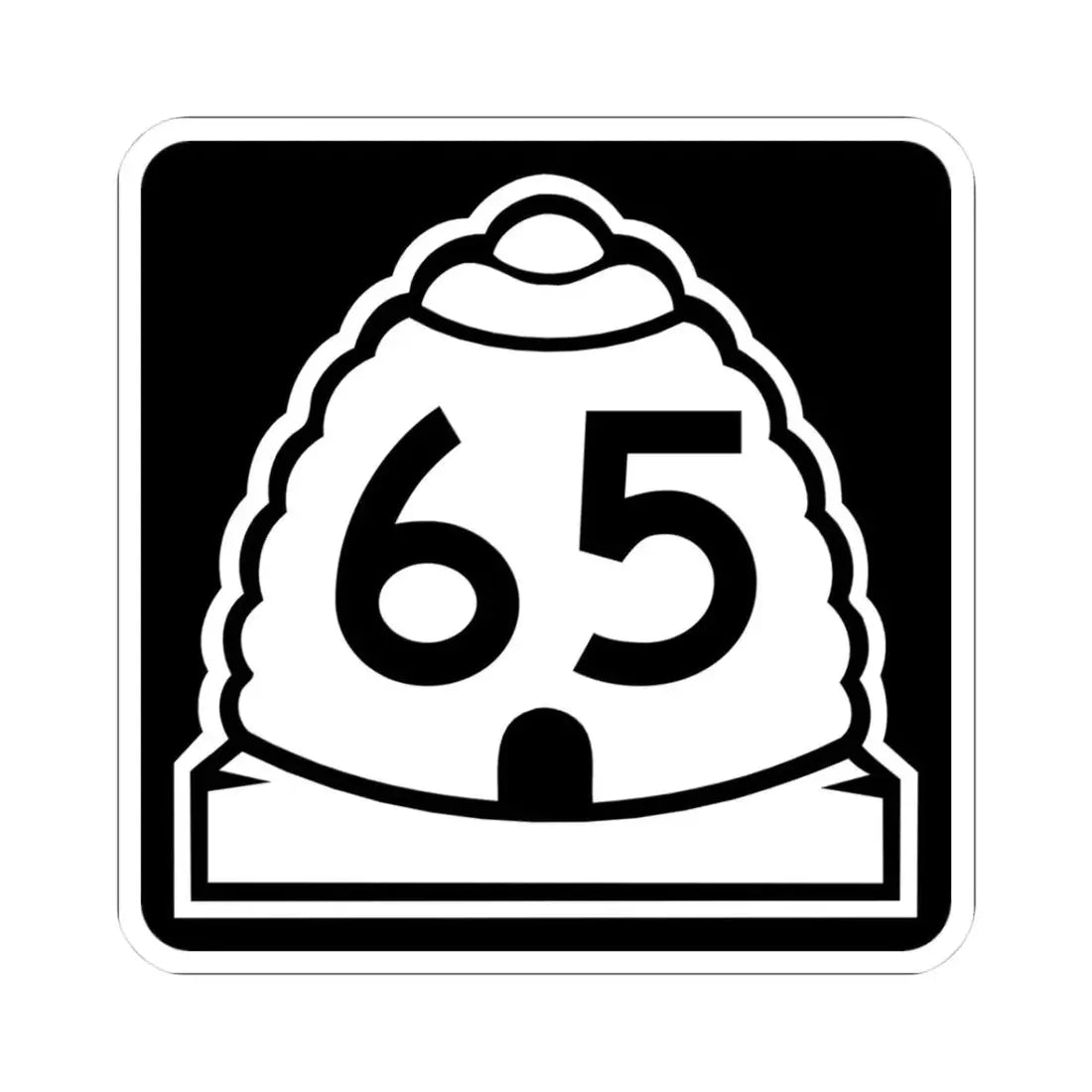 Utah 65 (Utah) (Road Sign) STICKER Vinyl Kiss-Cut Decal 3 Inch White - The Sticker Space