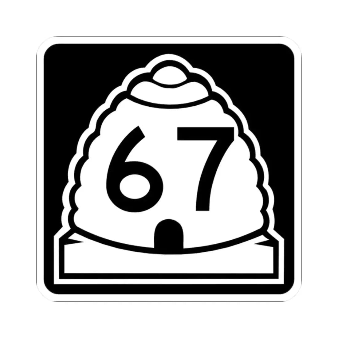 Utah 67 (Utah) (Road Sign) STICKER Vinyl Kiss-Cut Decal 2 Inch White - The Sticker Space