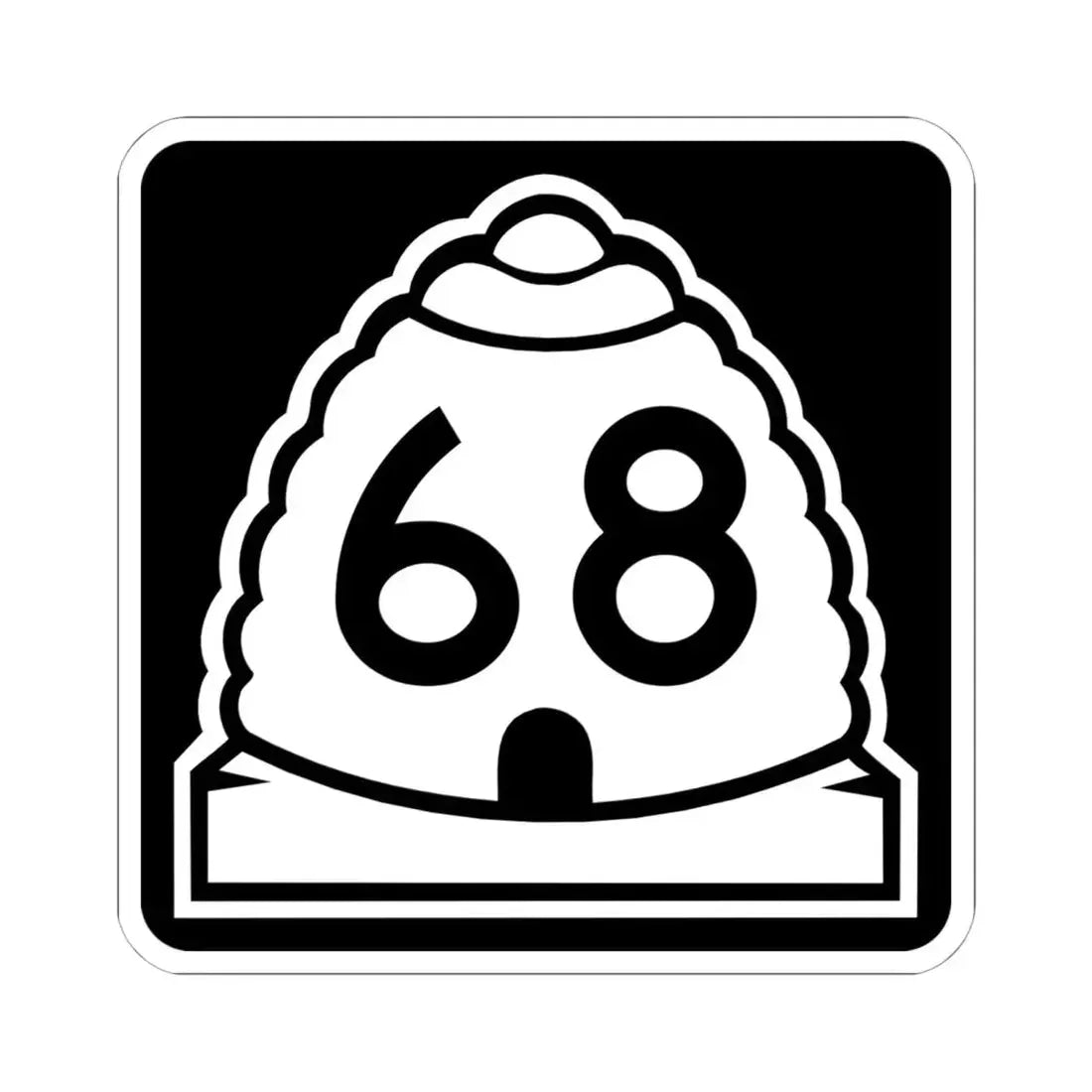 Utah 68 (Utah) (Road Sign) STICKER Vinyl Kiss-Cut Decal 6 Inch White - The Sticker Space