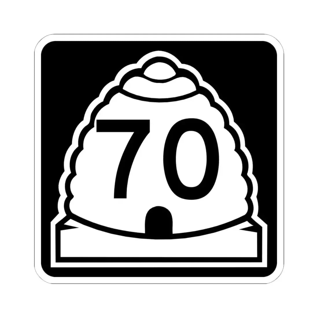 Utah 70 (Utah) (Road Sign) STICKER Vinyl Kiss-Cut Decal 6 Inch White - The Sticker Space