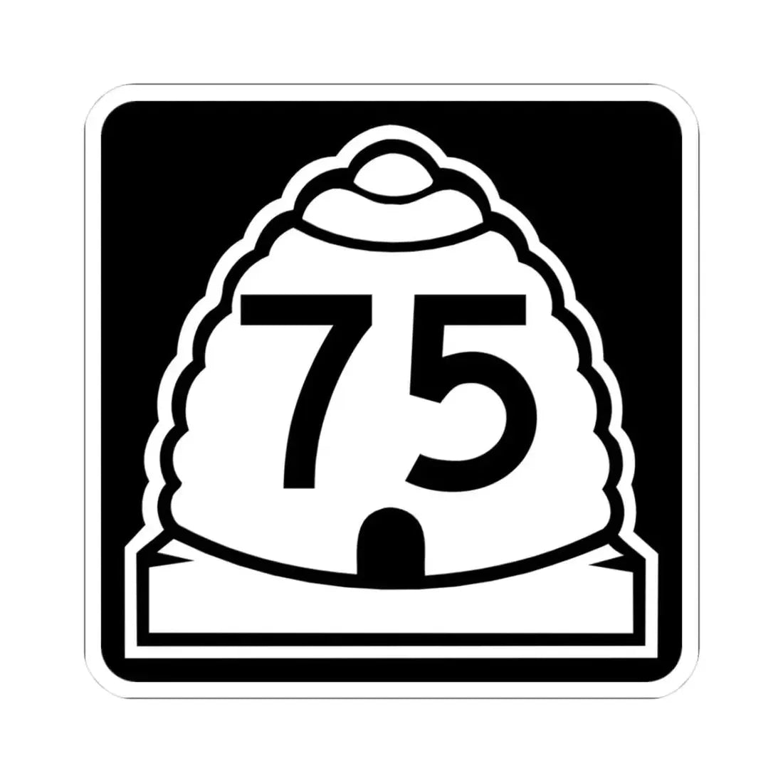 Utah 75 (Utah) (Road Sign) STICKER Vinyl Kiss-Cut Decal 3 Inch White - The Sticker Space