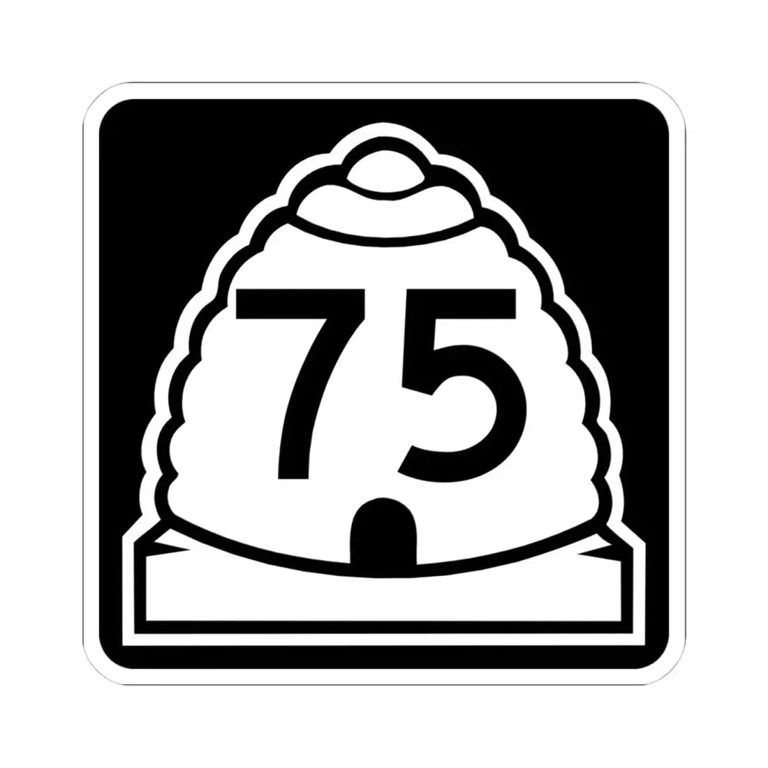 Utah 75 (Utah) (Road Sign) STICKER Vinyl Kiss-Cut Decal 4 Inch White - The Sticker Space