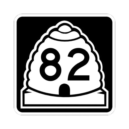 Utah 82 (Utah) (Road Sign) STICKER Vinyl Kiss-Cut Decal 4 Inch White - The Sticker Space