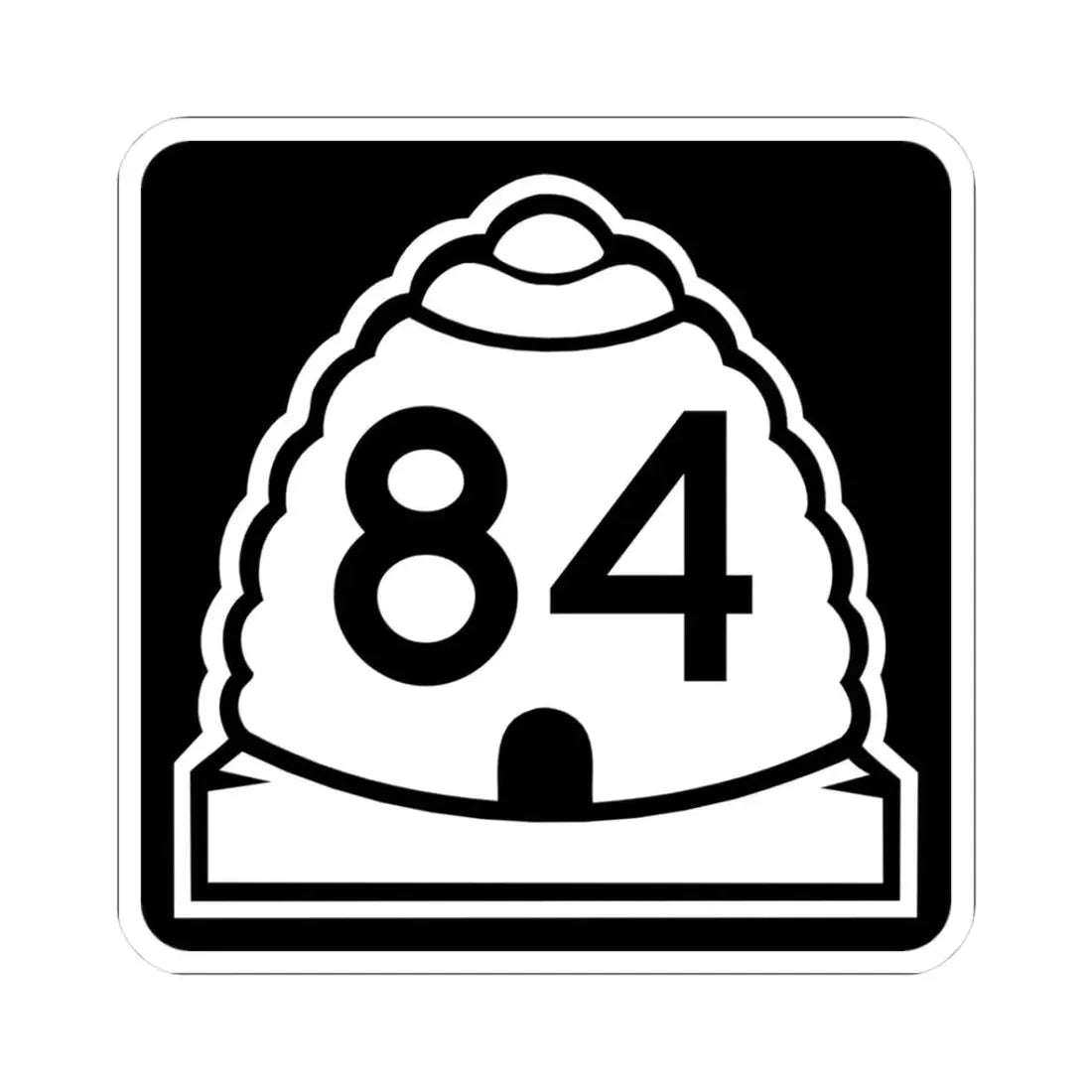 Utah 84 (Utah) (Road Sign) STICKER Vinyl Kiss-Cut Decal 3 Inch White - The Sticker Space