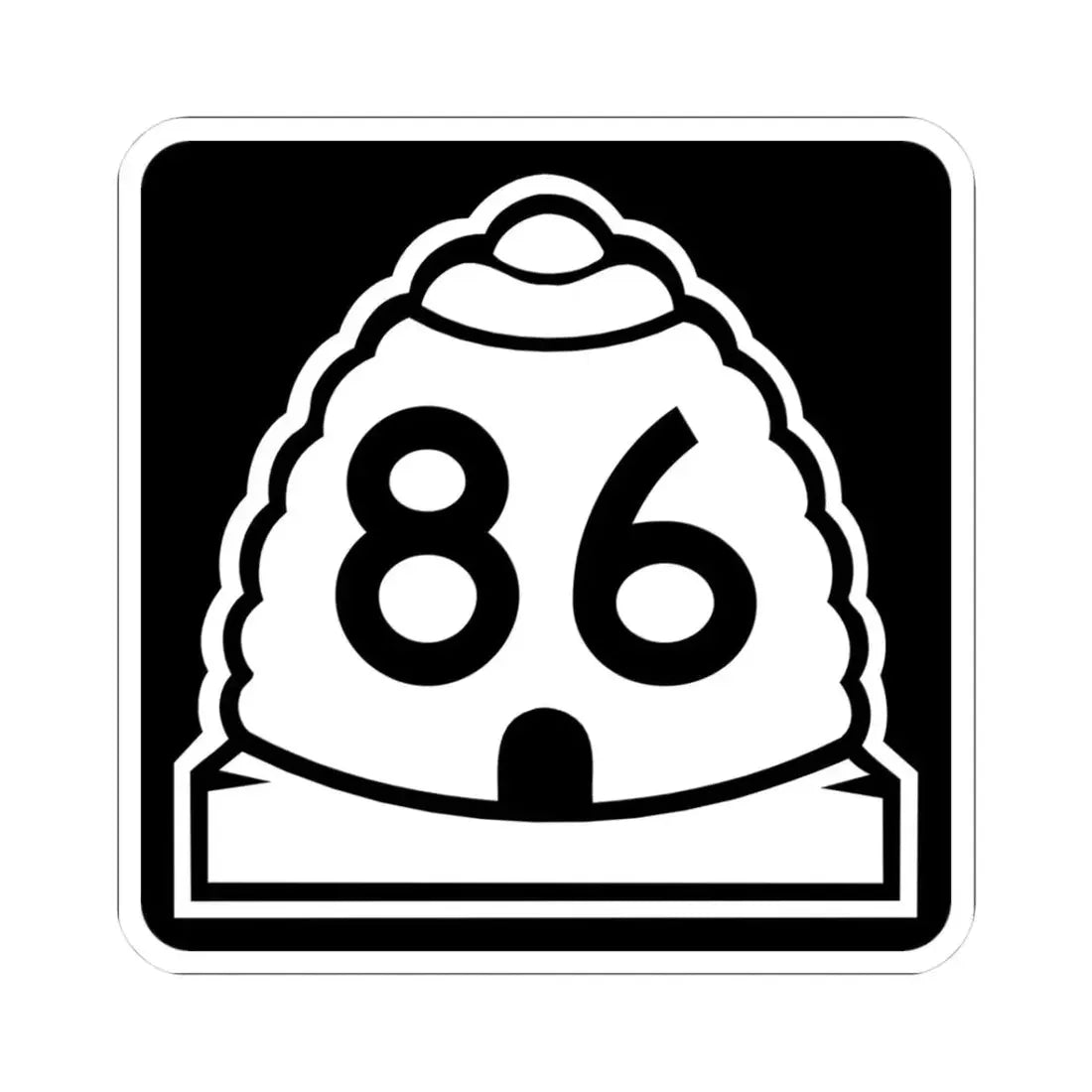 Utah 86 (Utah) (Road Sign) STICKER Vinyl Kiss-Cut Decal 3 Inch White - The Sticker Space