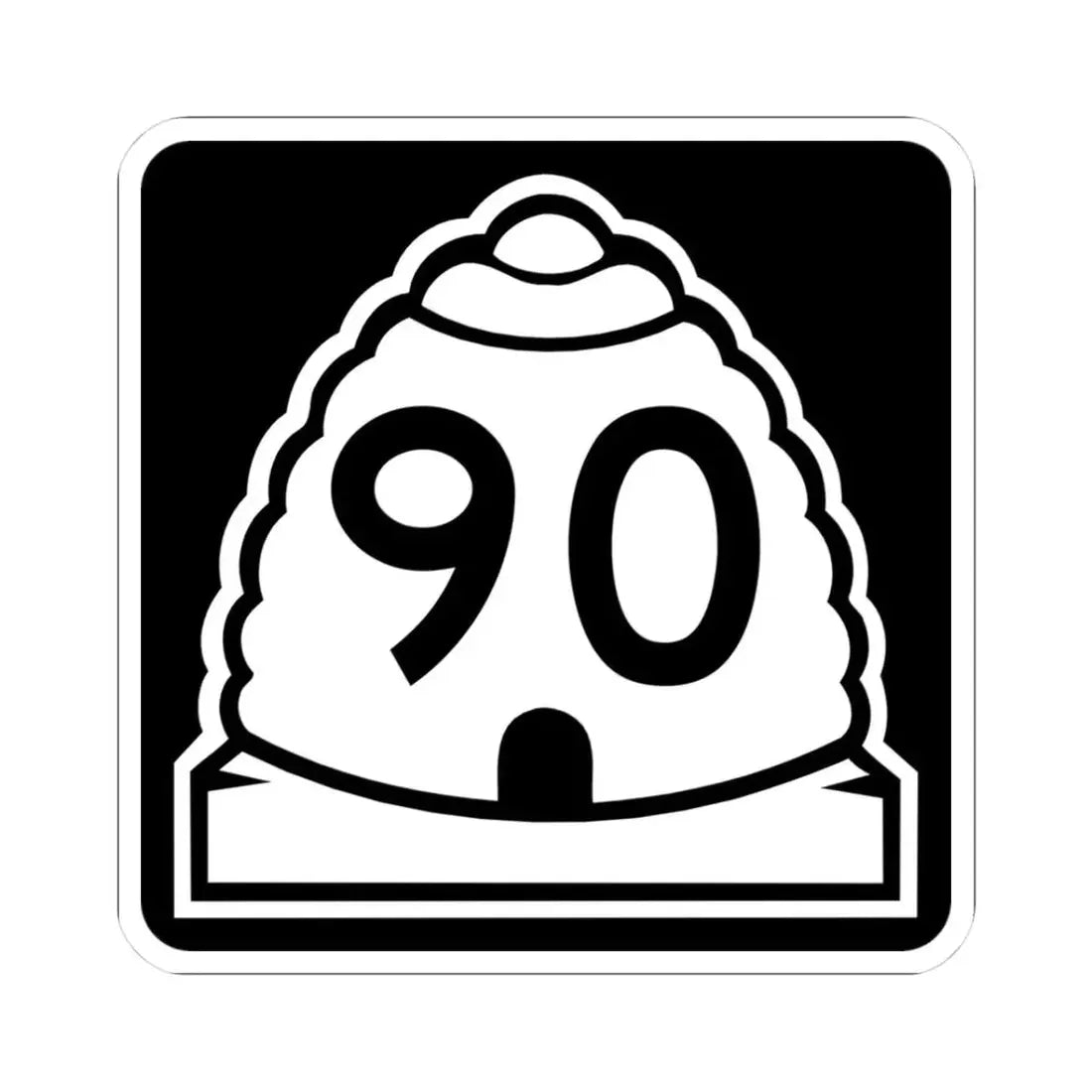 Utah 90 (Utah) (Road Sign) STICKER Vinyl Kiss-Cut Decal 3 Inch White - The Sticker Space