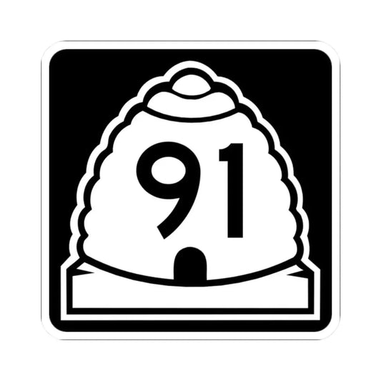 Utah 91 (Utah) (Road Sign) STICKER Vinyl Kiss-Cut Decal 2 Inch White - The Sticker Space