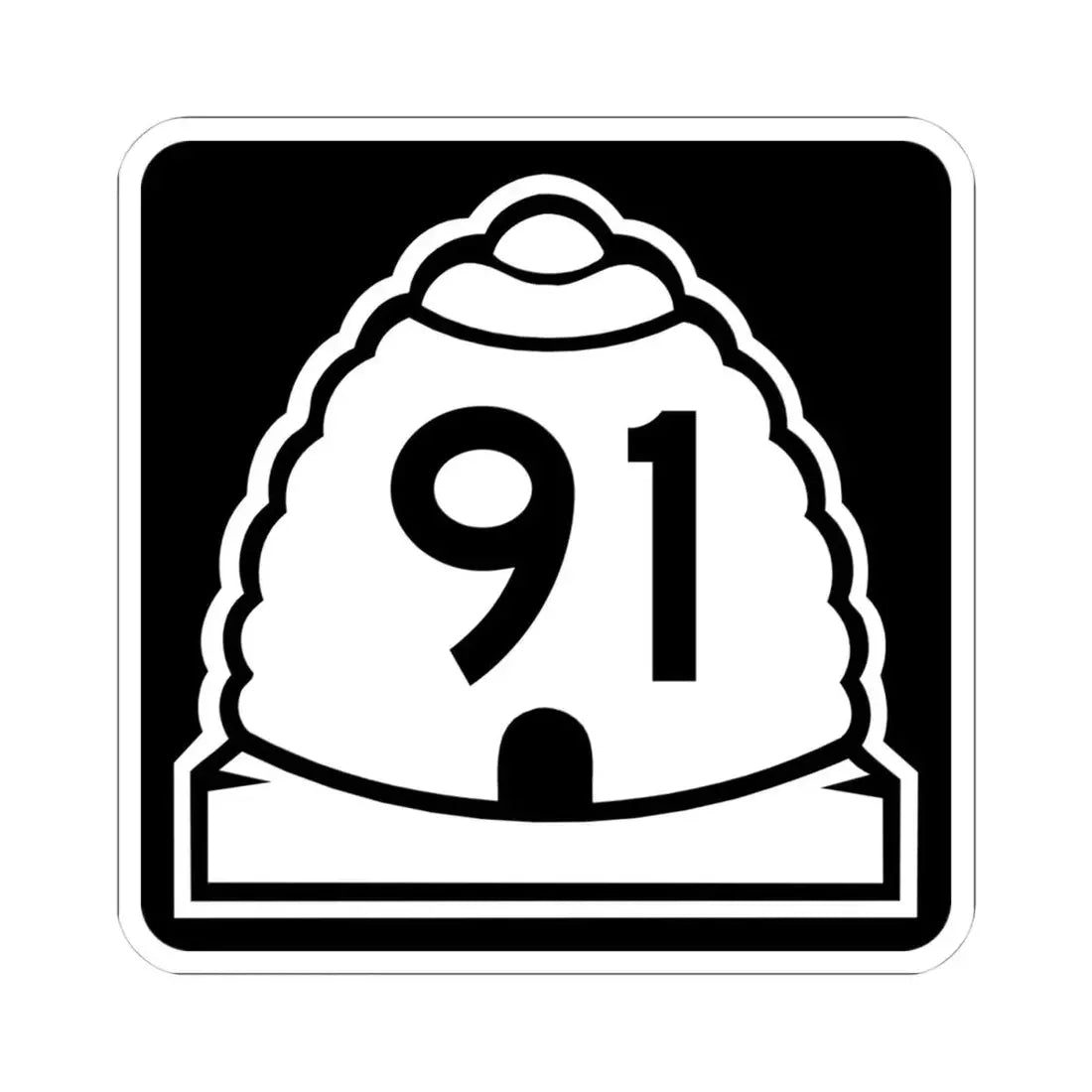 Utah 91 (Utah) (Road Sign) STICKER Vinyl Kiss-Cut Decal 4 Inch White - The Sticker Space