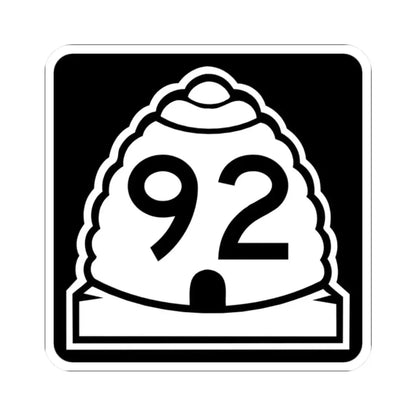Utah 92 (Utah) (Road Sign) STICKER Vinyl Kiss-Cut Decal 2 Inch White - The Sticker Space