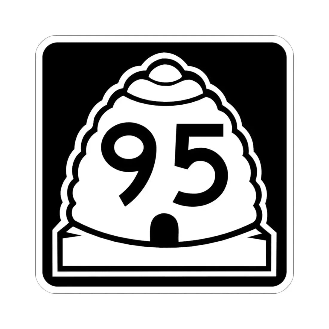 Utah 95 (Utah) (Road Sign) STICKER Vinyl Kiss-Cut Decal 6 Inch White - The Sticker Space