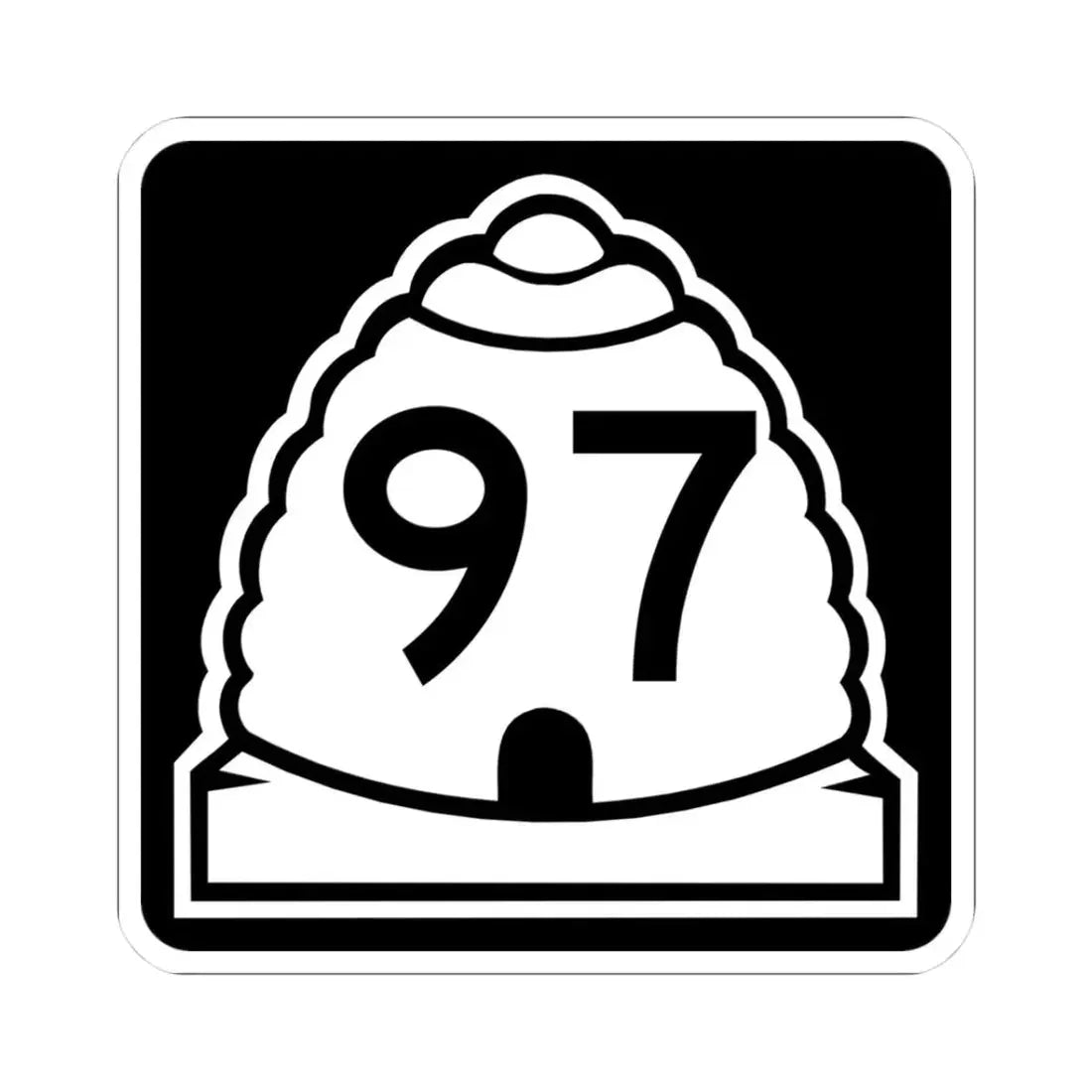 Utah 97 (Utah) (Road Sign) STICKER Vinyl Kiss-Cut Decal 3 Inch White - The Sticker Space