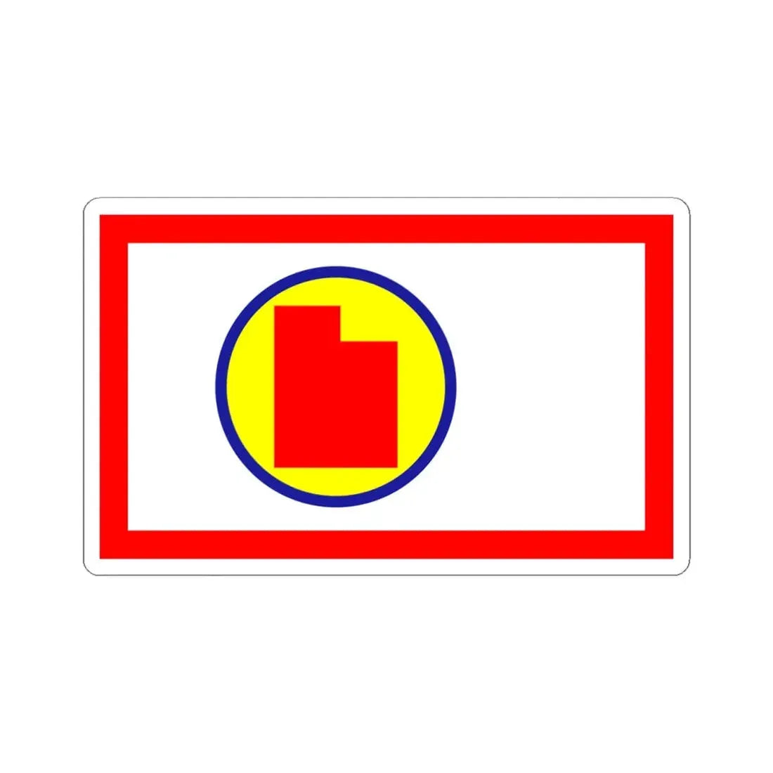 Utah Proposed Flag Design Number 3 (United States) STICKER Vinyl Kiss-Cut Decal 4 Inch White - The Sticker Space