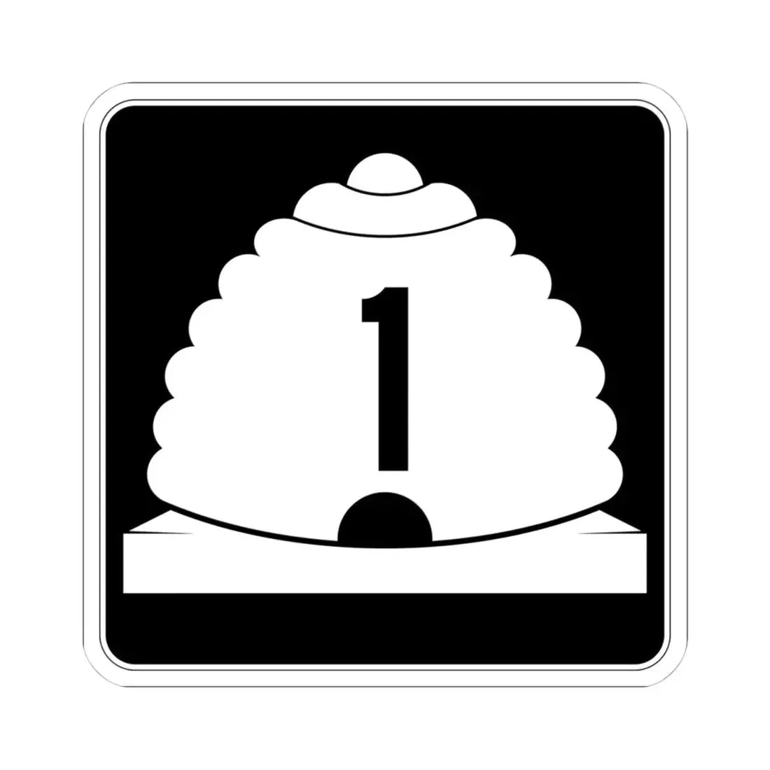Utah SR 1 (Utah) (Road Sign) STICKER Vinyl Kiss-Cut Decal 4 Inch White - The Sticker Space
