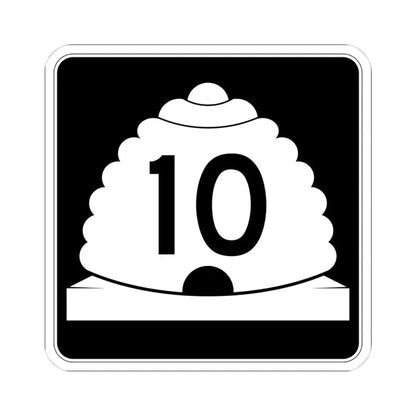 Utah SR 10 (Utah) (Road Sign) STICKER Vinyl Kiss-Cut Decal 4 Inch White - The Sticker Space