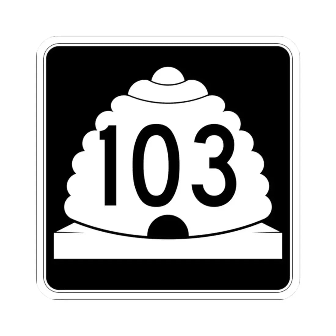 Utah SR 103 (Utah) (Road Sign) STICKER Vinyl Kiss-Cut Decal 2 Inch White - The Sticker Space
