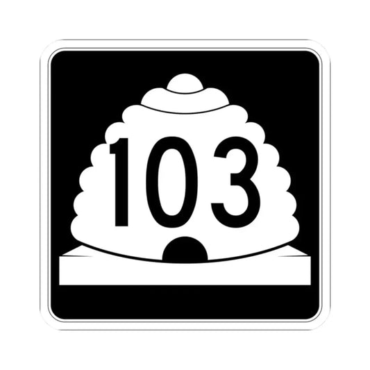 Utah SR 103 (Utah) (Road Sign) STICKER Vinyl Kiss-Cut Decal 2 Inch White - The Sticker Space