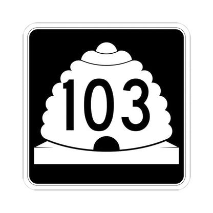 Utah SR 103 (Utah) (Road Sign) STICKER Vinyl Kiss-Cut Decal 4 Inch White - The Sticker Space