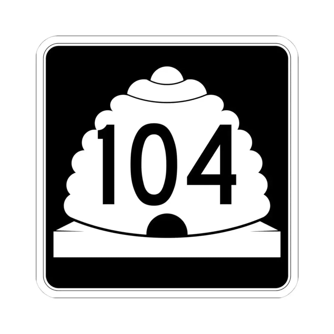 Utah SR 104 (Utah) (Road Sign) STICKER Vinyl Kiss-Cut Decal 4 Inch White - The Sticker Space