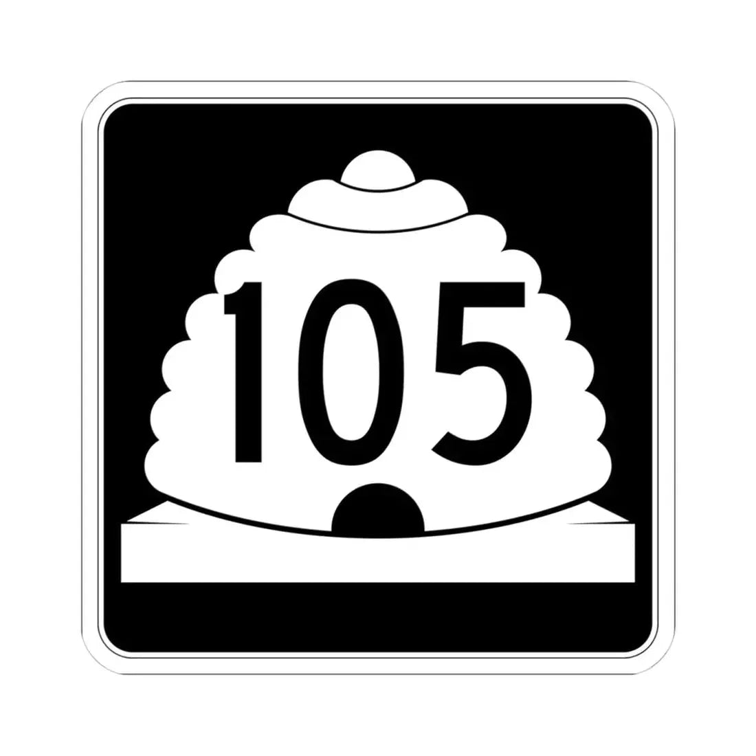Utah SR 105 (Utah) (Road Sign) STICKER Vinyl Kiss-Cut Decal 4 Inch White - The Sticker Space