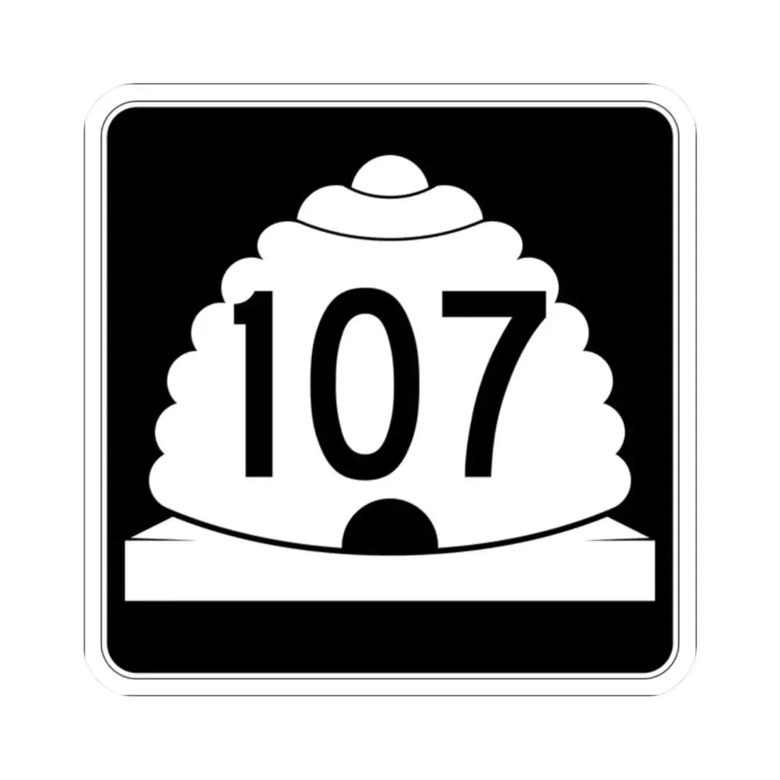 Utah SR 107 (Utah) (Road Sign) STICKER Vinyl Kiss-Cut Decal 2 Inch White - The Sticker Space