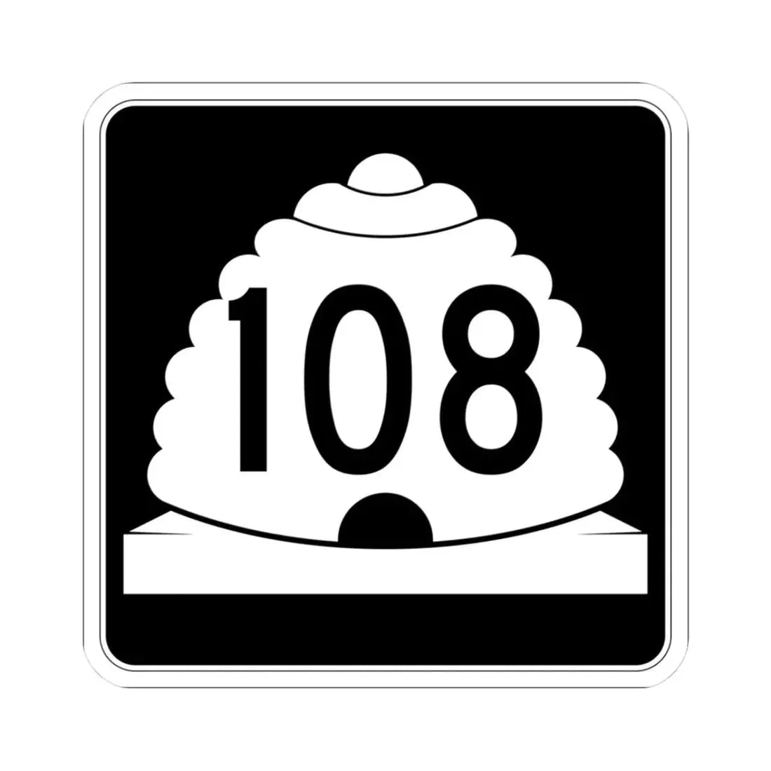 Utah SR 108 (Utah) (Road Sign) STICKER Vinyl Kiss-Cut Decal 3 Inch White - The Sticker Space