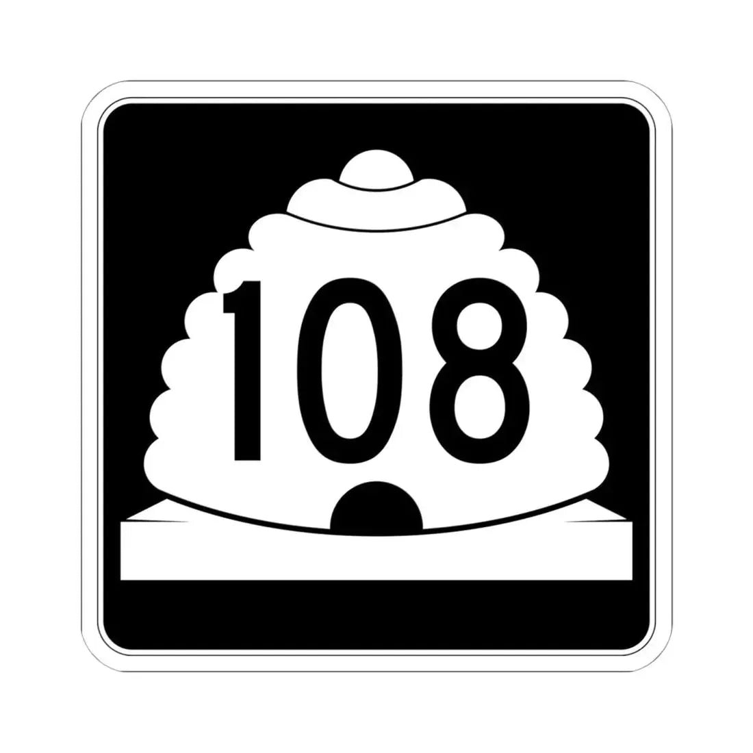 Utah SR 108 (Utah) (Road Sign) STICKER Vinyl Kiss-Cut Decal 6 Inch White - The Sticker Space