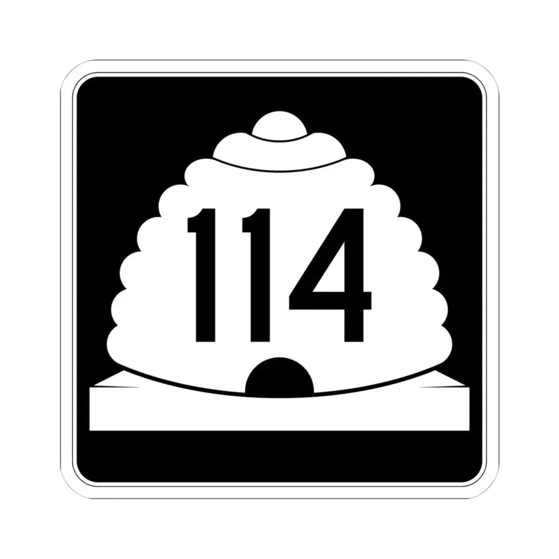 Utah SR 114 (Utah) (Road Sign) STICKER Vinyl Kiss-Cut Decal 4 Inch White - The Sticker Space