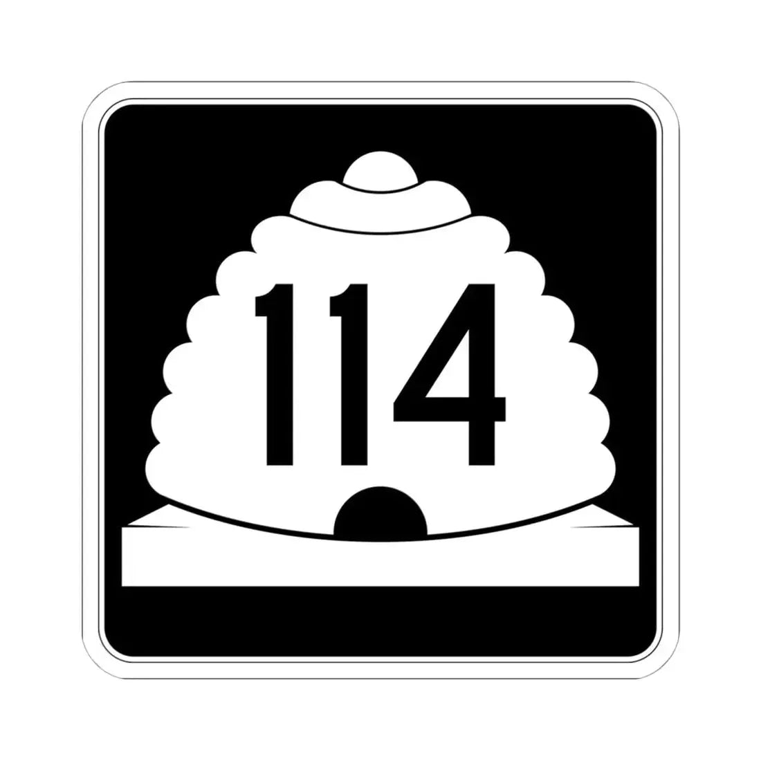 Utah SR 114 (Utah) (Road Sign) STICKER Vinyl Kiss-Cut Decal 6 Inch White - The Sticker Space