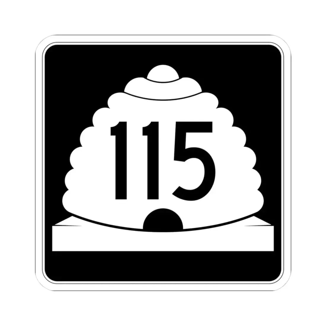 Utah SR 115 (Utah) (Road Sign) STICKER Vinyl Kiss-Cut Decal 3 Inch White - The Sticker Space