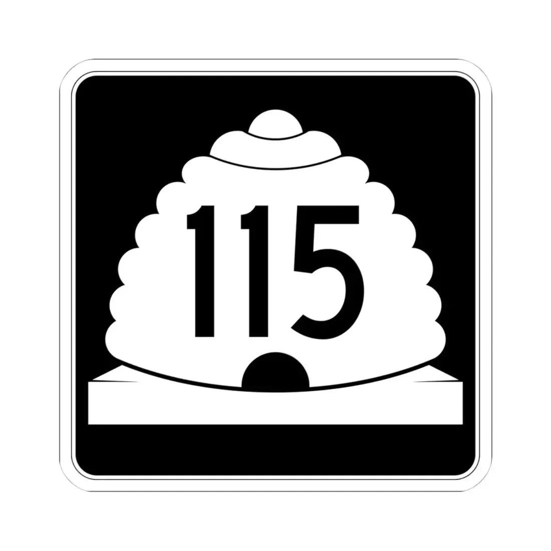 Utah SR 115 (Utah) (Road Sign) STICKER Vinyl Kiss-Cut Decal 4 Inch White - The Sticker Space