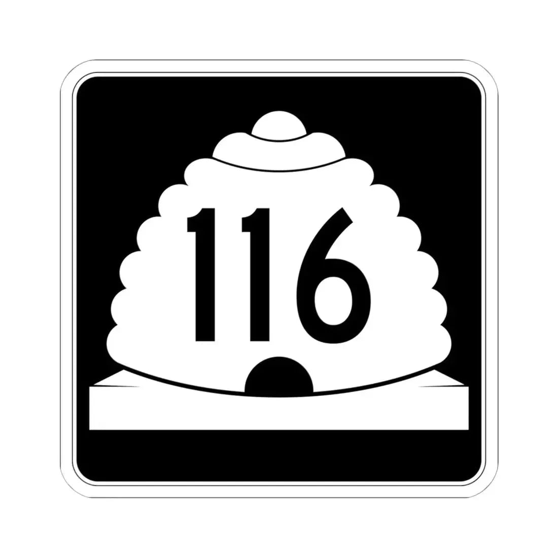 Utah SR 116 (Utah) (Road Sign) STICKER Vinyl Kiss-Cut Decal 6 Inch White - The Sticker Space