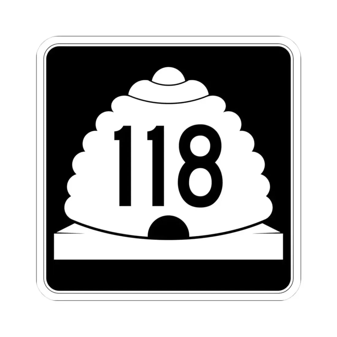 Utah SR 118 (Utah) (Road Sign) STICKER Vinyl Kiss-Cut Decal 3 Inch White - The Sticker Space